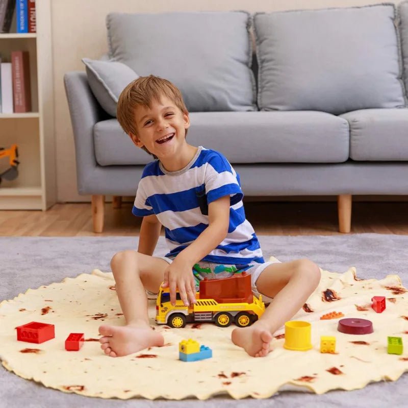 Coperta Flanella Taco Rotonda – Divertente e Confortevole Coperta a Forma di Tortilla