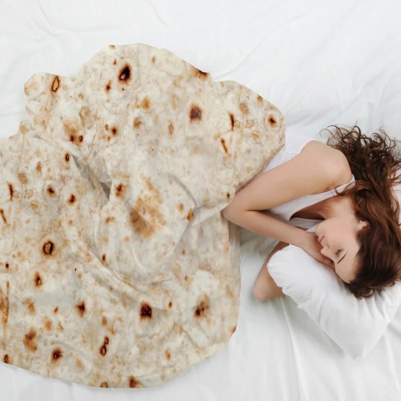 Coperta Flanella Taco Rotonda – Divertente e Confortevole Coperta a Forma di Tortilla