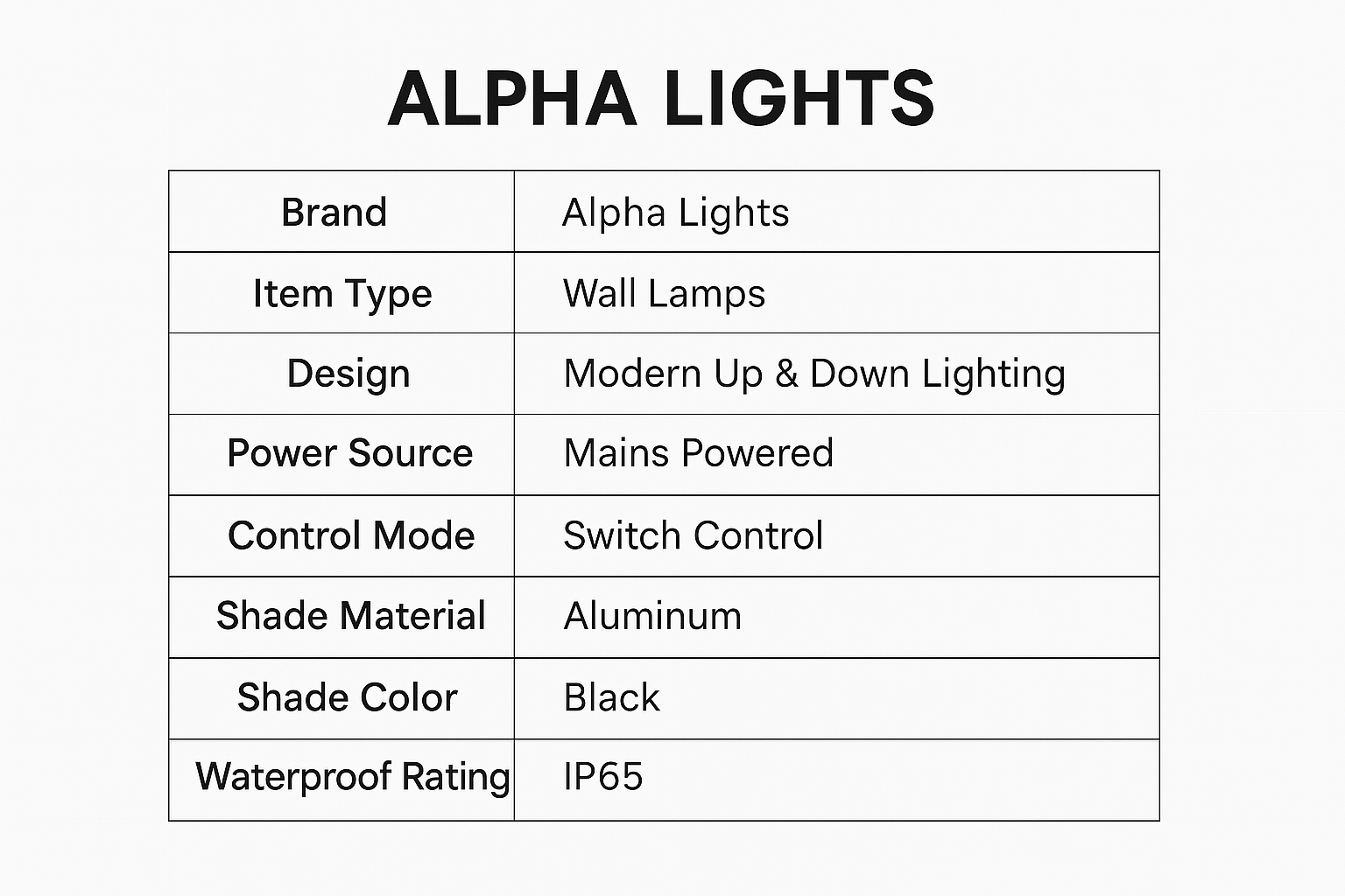 Lampada da Parete Esterna Moderna con Luce Su e Giù e Design Resistente alle Intemperie