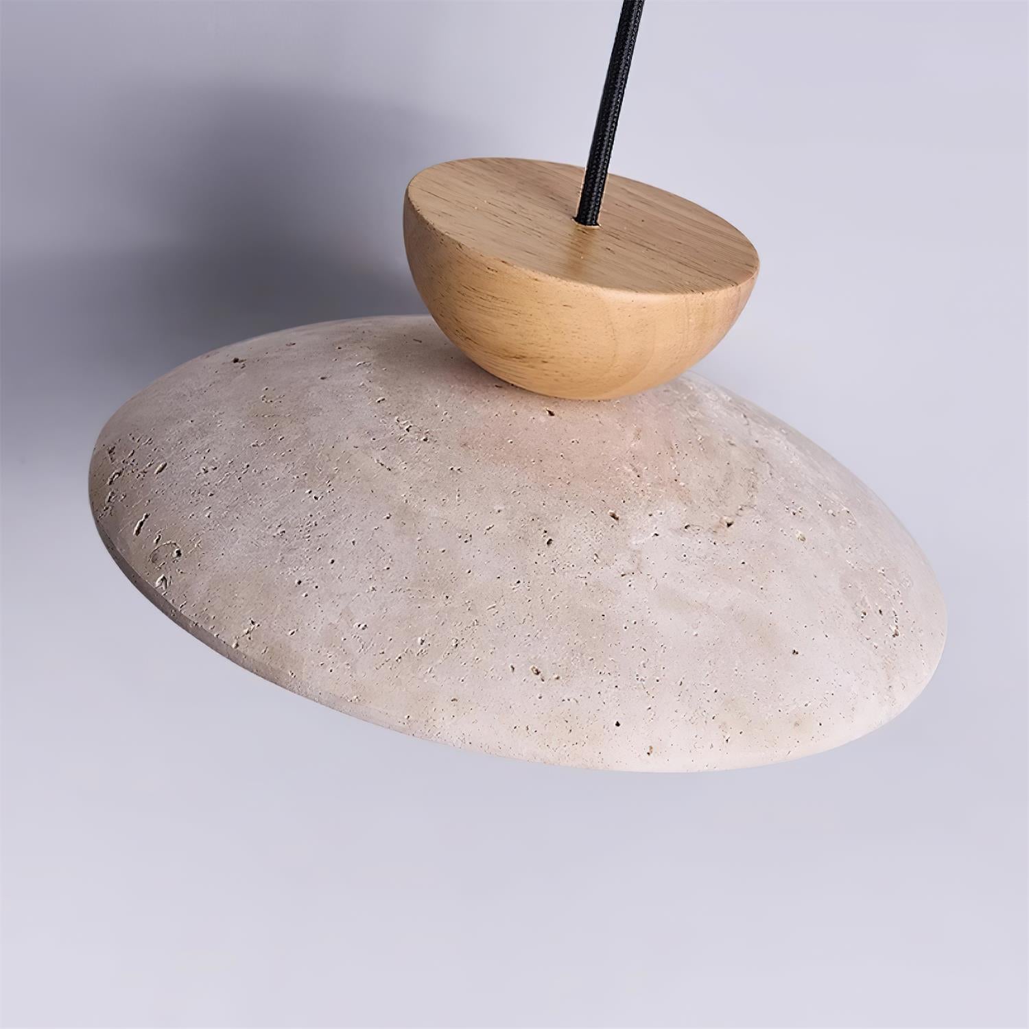 Amivon | Lampada a sospensione in travertino di lusso con legno e vetro per soggiorno, camera da letto e interni moderni