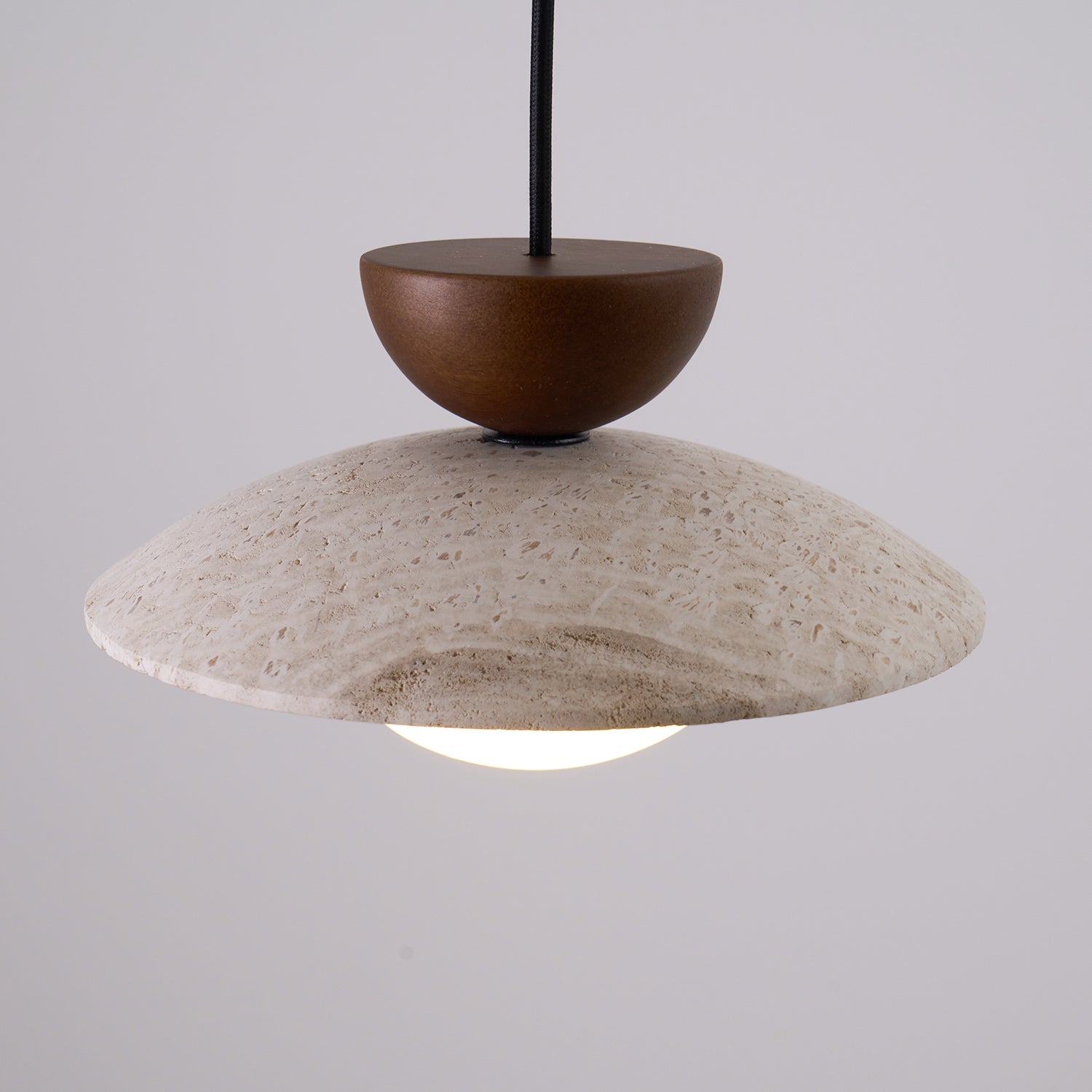 Amivon | Lampada a sospensione in travertino di lusso con legno e vetro per soggiorno, camera da letto e interni moderni