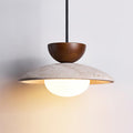 Amivon | Lampada a sospensione in travertino di lusso con legno e vetro per soggiorno, camera da letto e interni moderni
