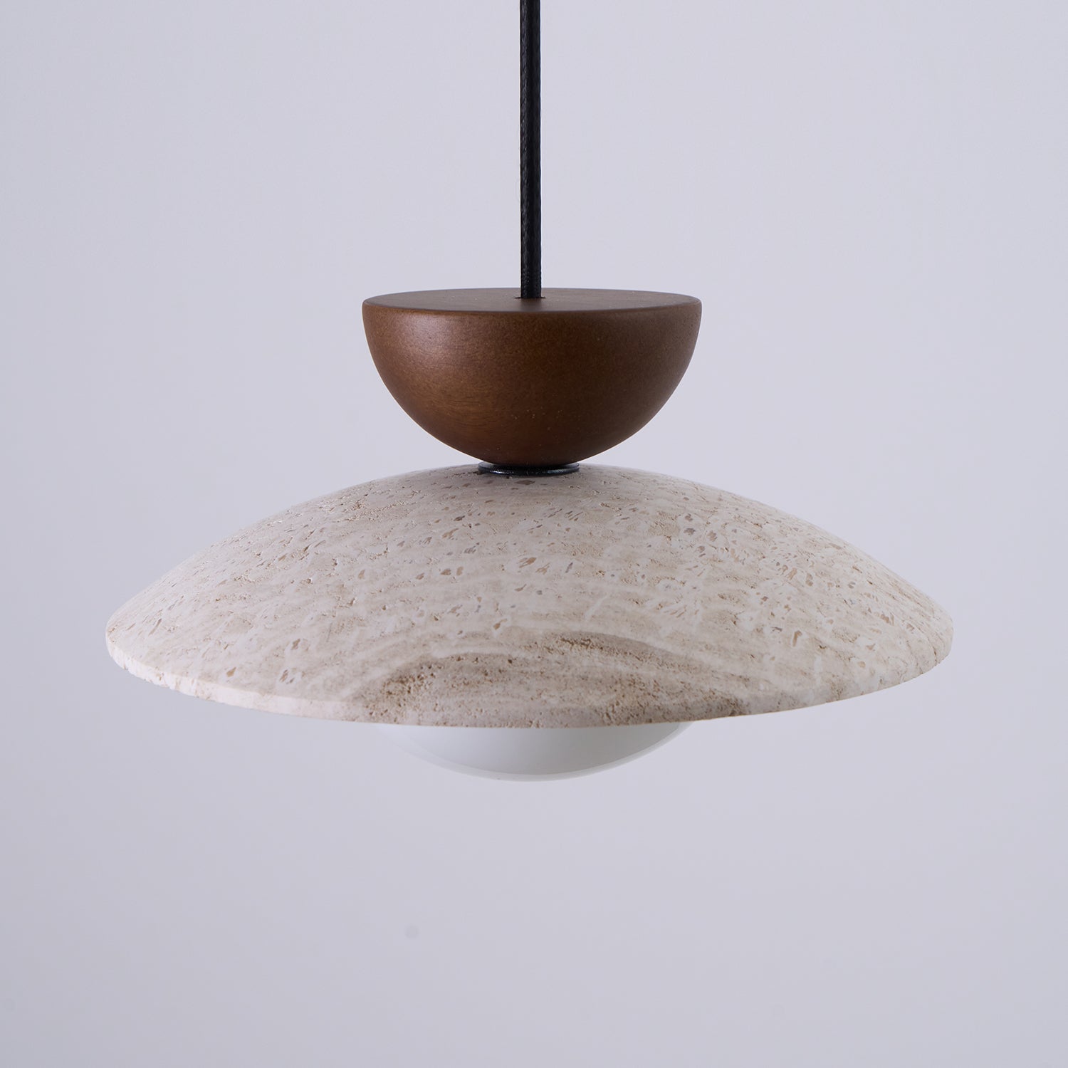 Amivon | Lampada a sospensione in travertino di lusso con legno e vetro per soggiorno, camera da letto e interni moderni