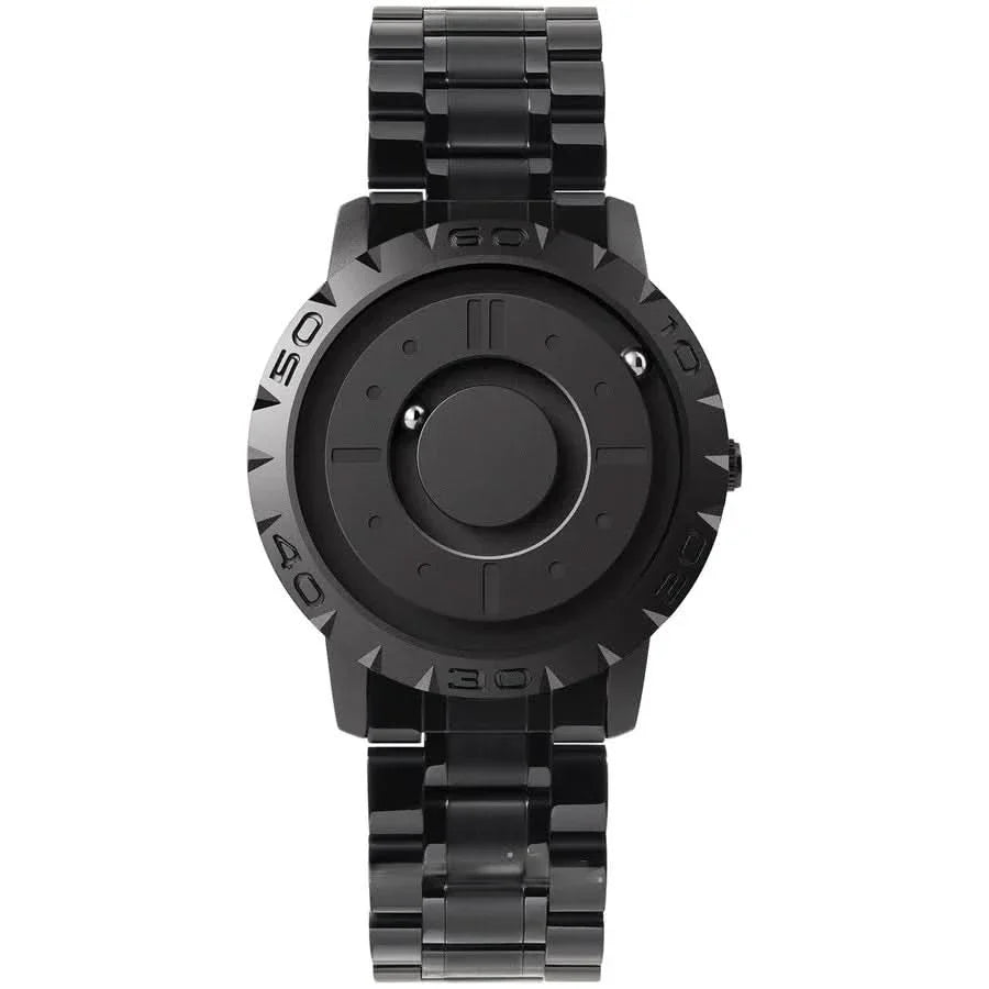 Orologio Magnetball – Orologio a sfera magnetica con cassa in acciaio inossidabile e bracciale a rete – Visualizzazione del tempo futuristica per gli amanti della tecnologia