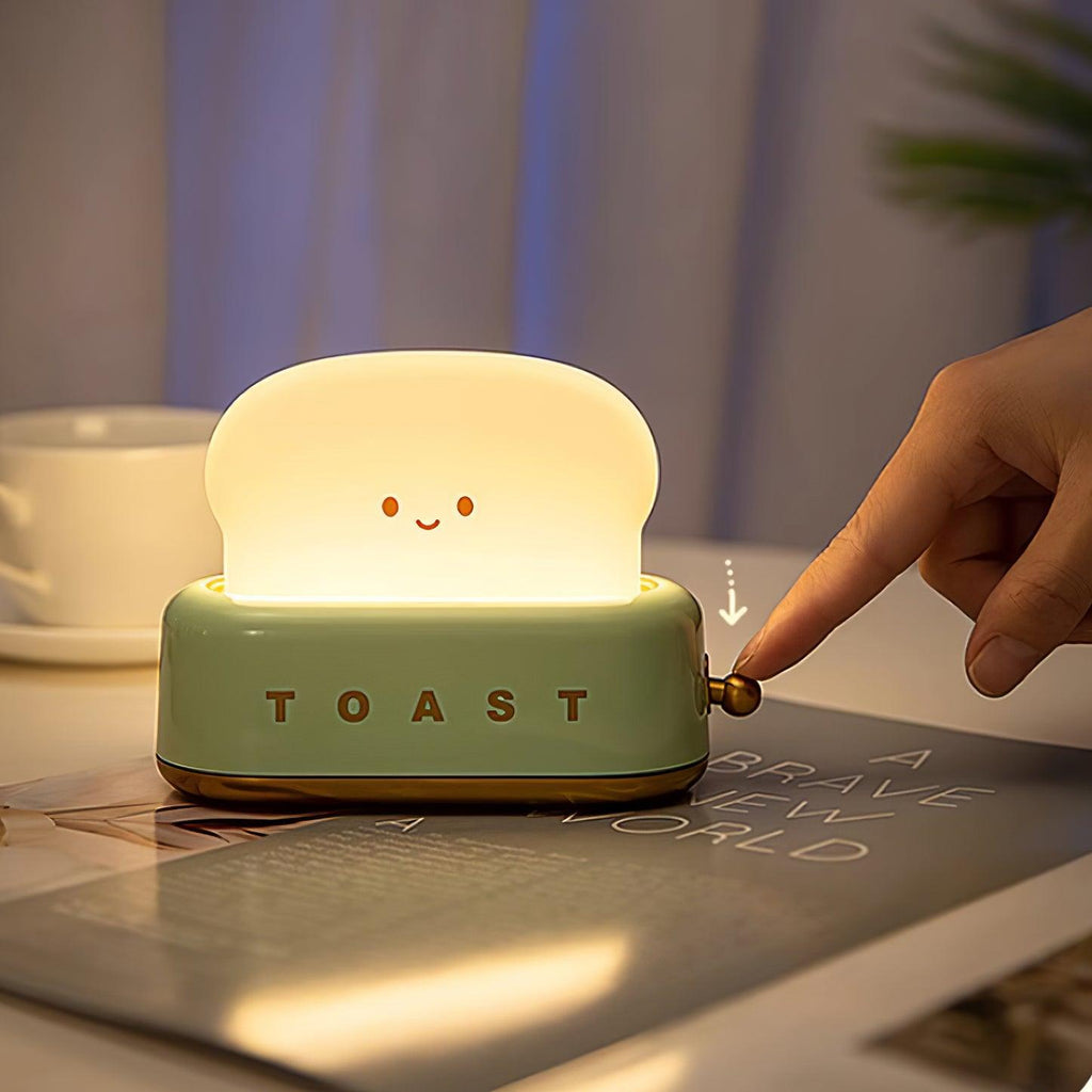 ToastLjus – Lampada da tavolo a forma di tostapane con batteria integrata e luminosità regolabile