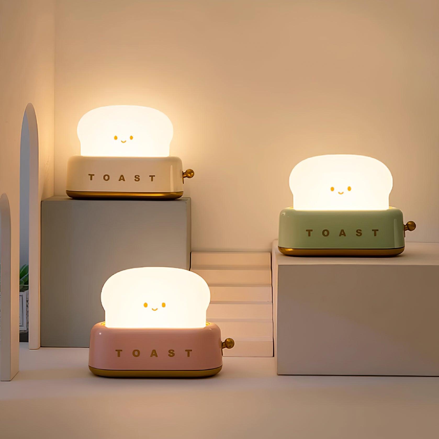 Averisse | Lampada Notturna a Forma di Tostapane Carina con Ricarica USB e Luce LED Calda 3000K