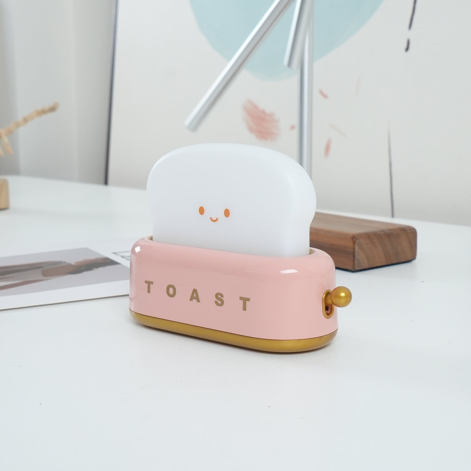Averisse | Lampada Notturna a Forma di Tostapane Carina con Ricarica USB e Luce LED Calda 3000K