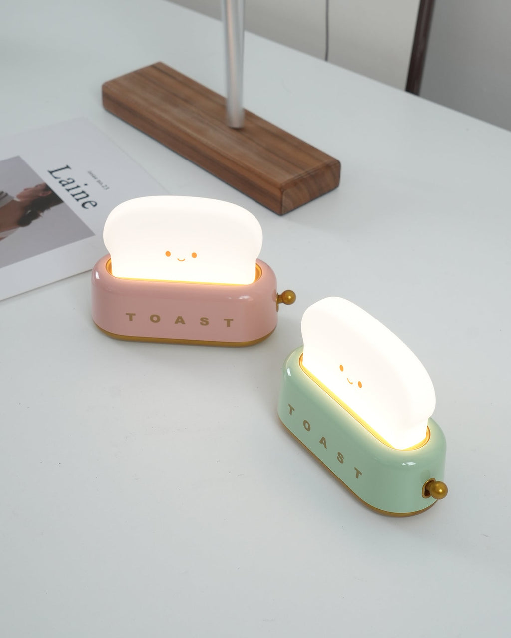 Averisse | Lampada Notturna a Forma di Tostapane Carina con Ricarica USB e Luce LED Calda 3000K