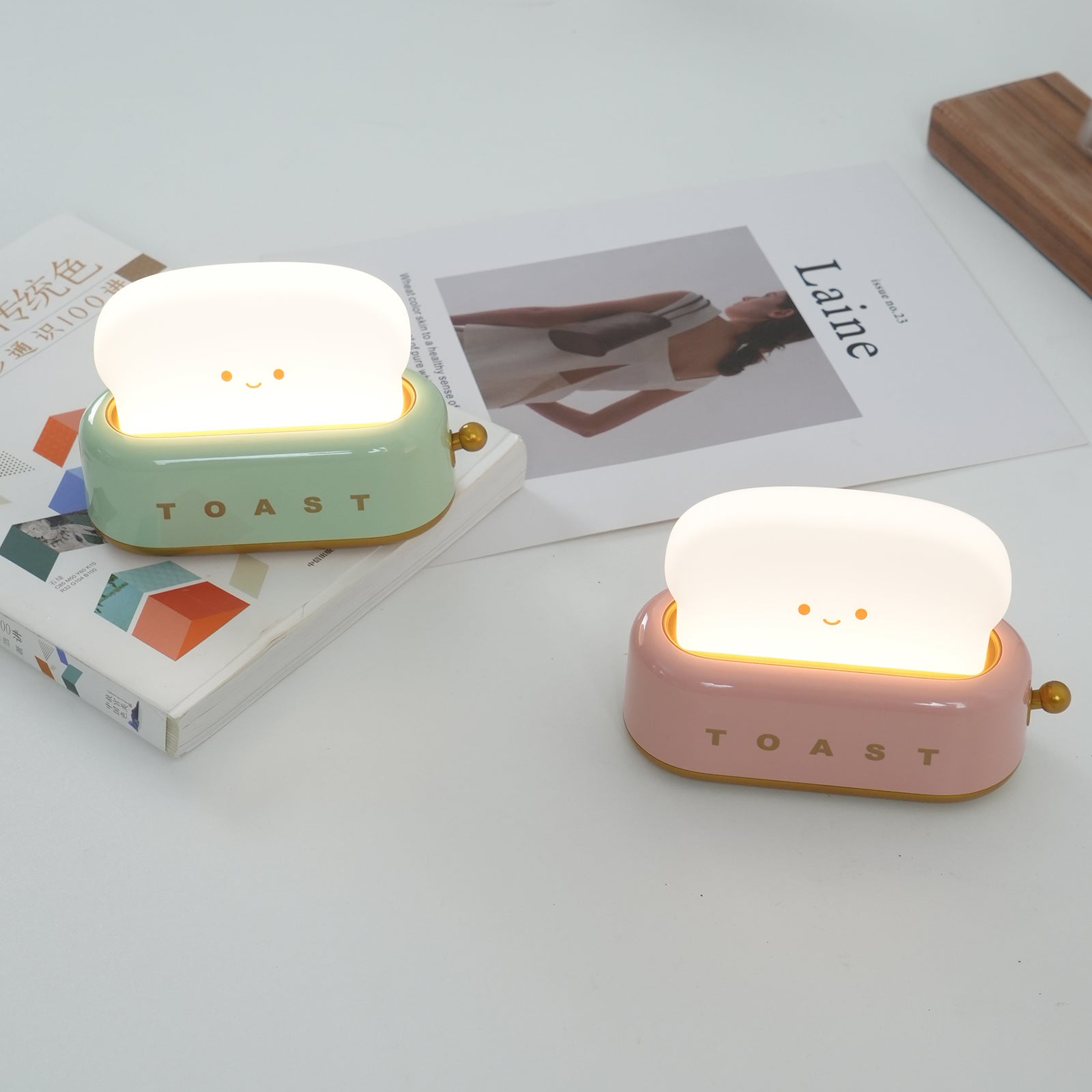 Averisse | Lampada Notturna a Forma di Tostapane Carina con Ricarica USB e Luce LED Calda 3000K