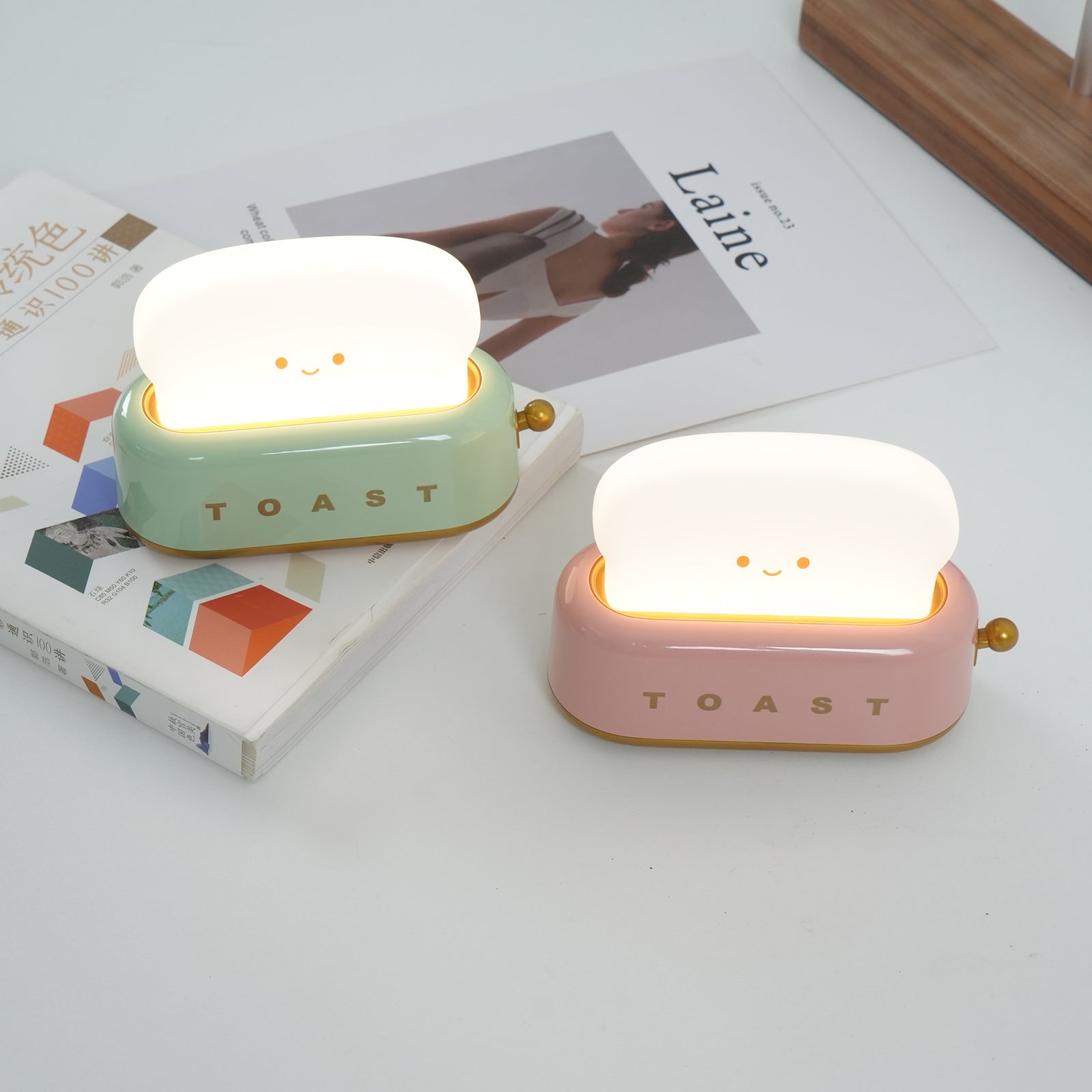 Averisse | Lampada Notturna a Forma di Tostapane Carina con Ricarica USB e Luce LED Calda 3000K