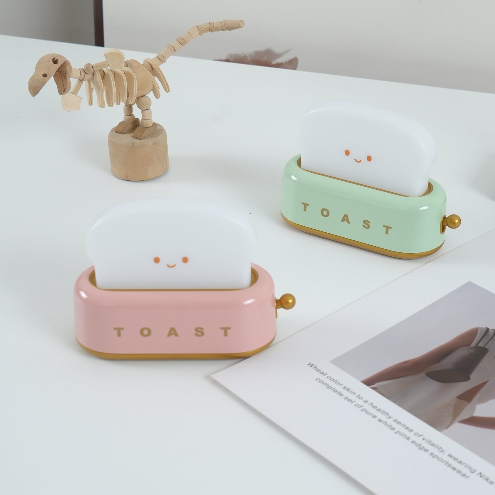 Averisse | Lampada Notturna a Forma di Tostapane Carina con Ricarica USB e Luce LED Calda 3000K