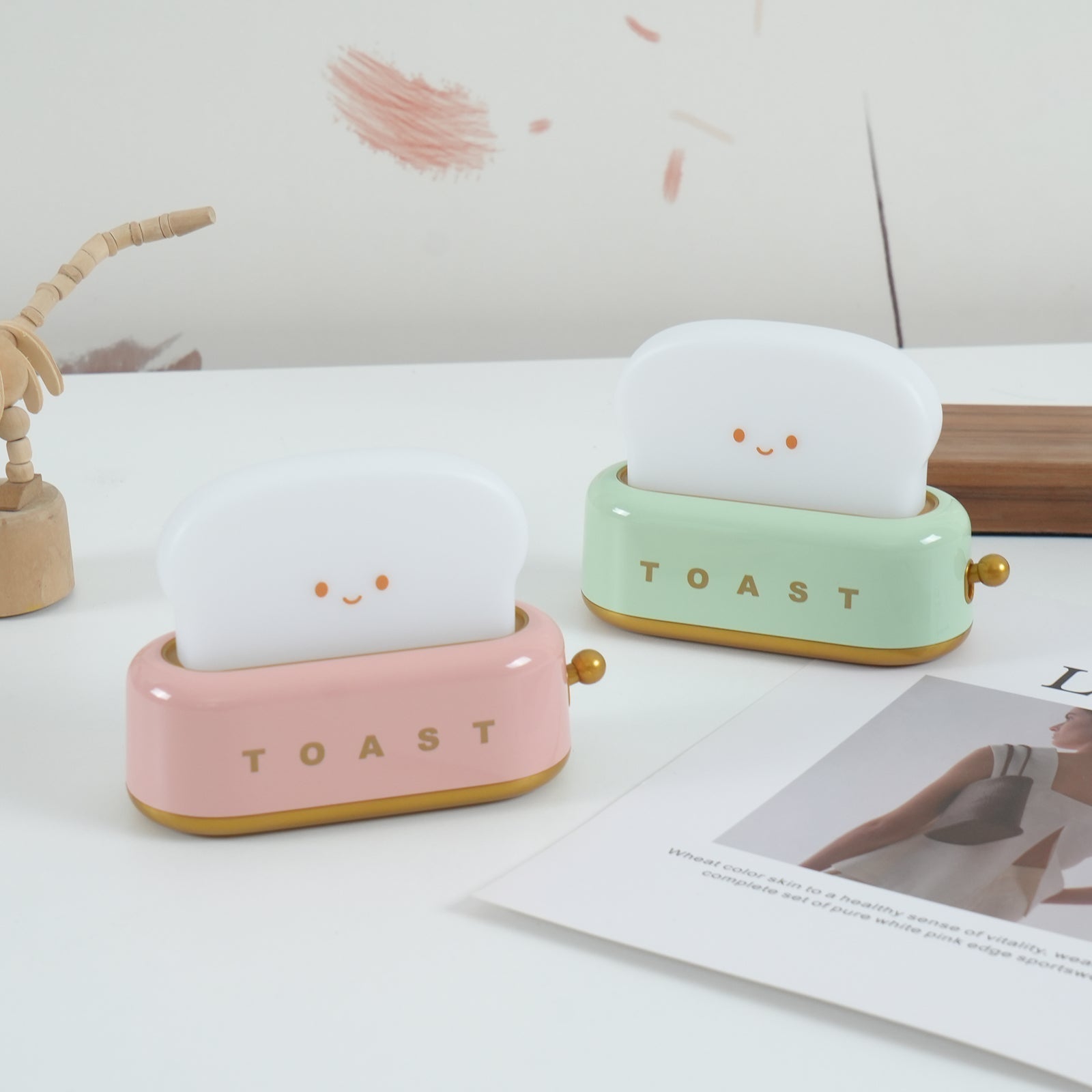 Averisse | Lampada Notturna a Forma di Tostapane Carina con Ricarica USB e Luce LED Calda 3000K