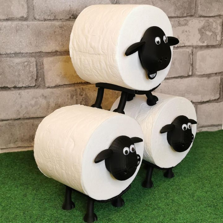 Porta carta igienica | Decorazione bagno | Design pecora autoportante | Sheepy Sheets
