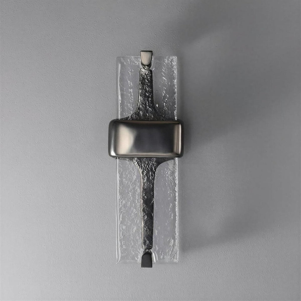 Applique da Parete Stile Torcia con Ombrello in Vetro Trasparente