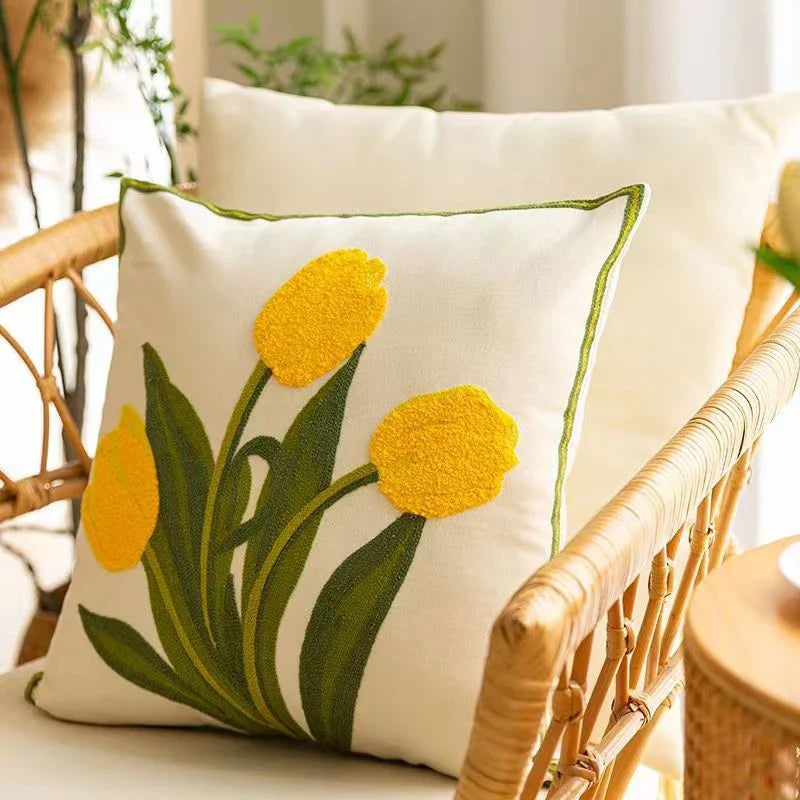 Copripiumino Ricamato con Tulipani