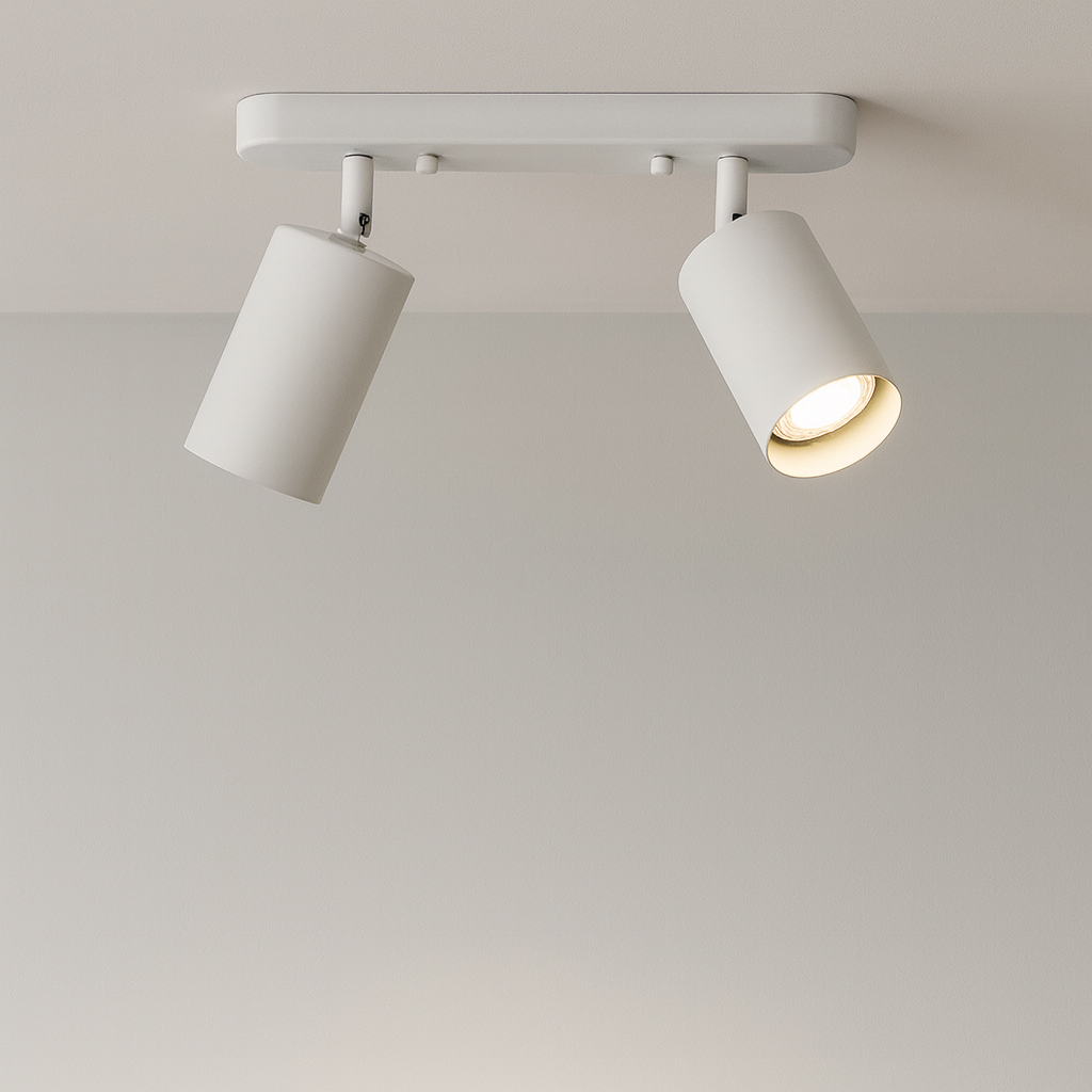 Lampada da soffitto TwinGlow Rotante – Faretto moderno a 2 teste regolabile
