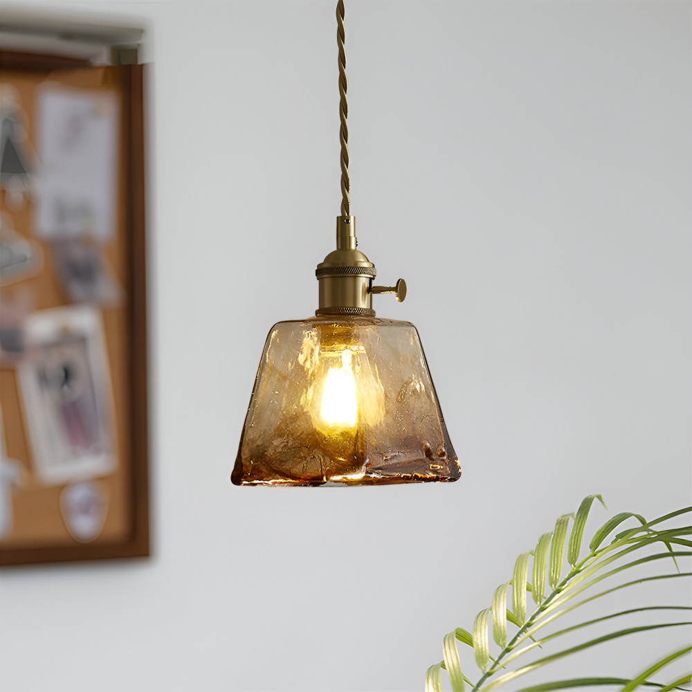 Brassoria – Lampada a sospensione vintage in ottone antico