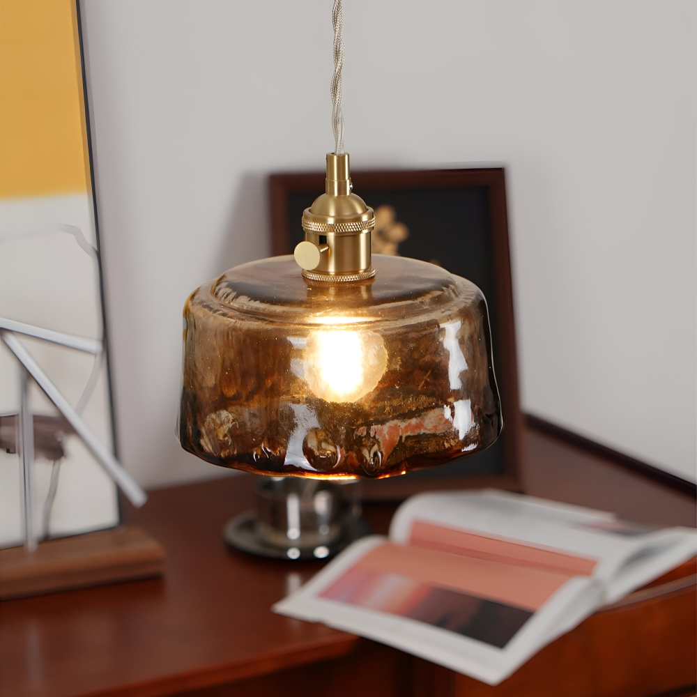 Brassoria – Lampada a sospensione vintage in ottone antico