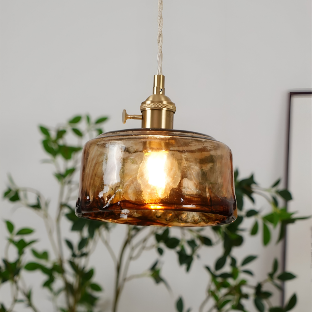 Brassoria – Lampada a sospensione vintage in ottone antico