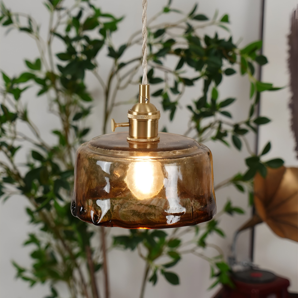 Brassoria – Lampada a sospensione vintage in ottone antico