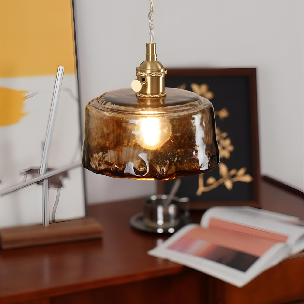 Brassoria – Lampada a sospensione vintage in ottone antico