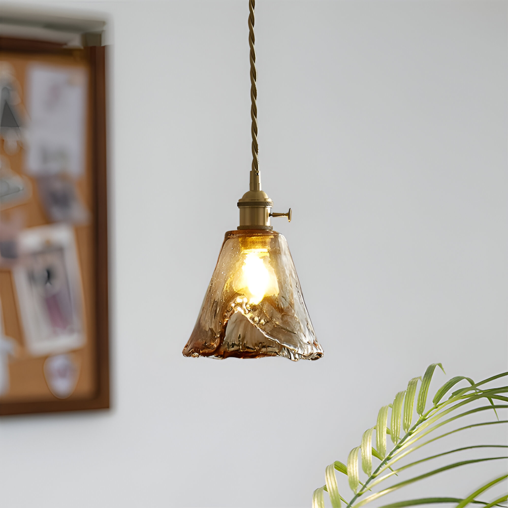 Brassoria – Lampada a sospensione vintage in ottone antico