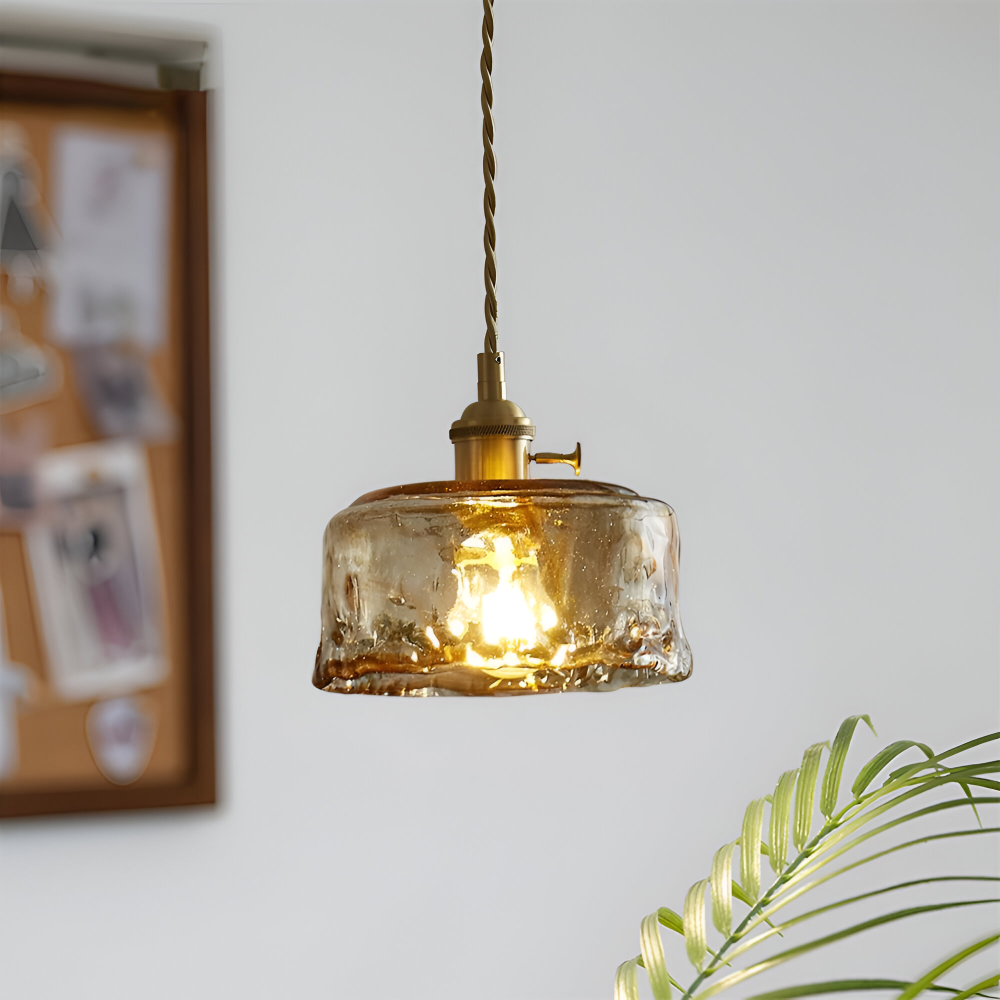 Brassoria – Lampada a sospensione vintage in ottone antico