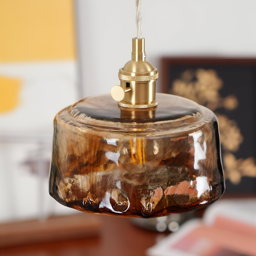 Brassoria – Lampada a sospensione vintage in ottone antico
