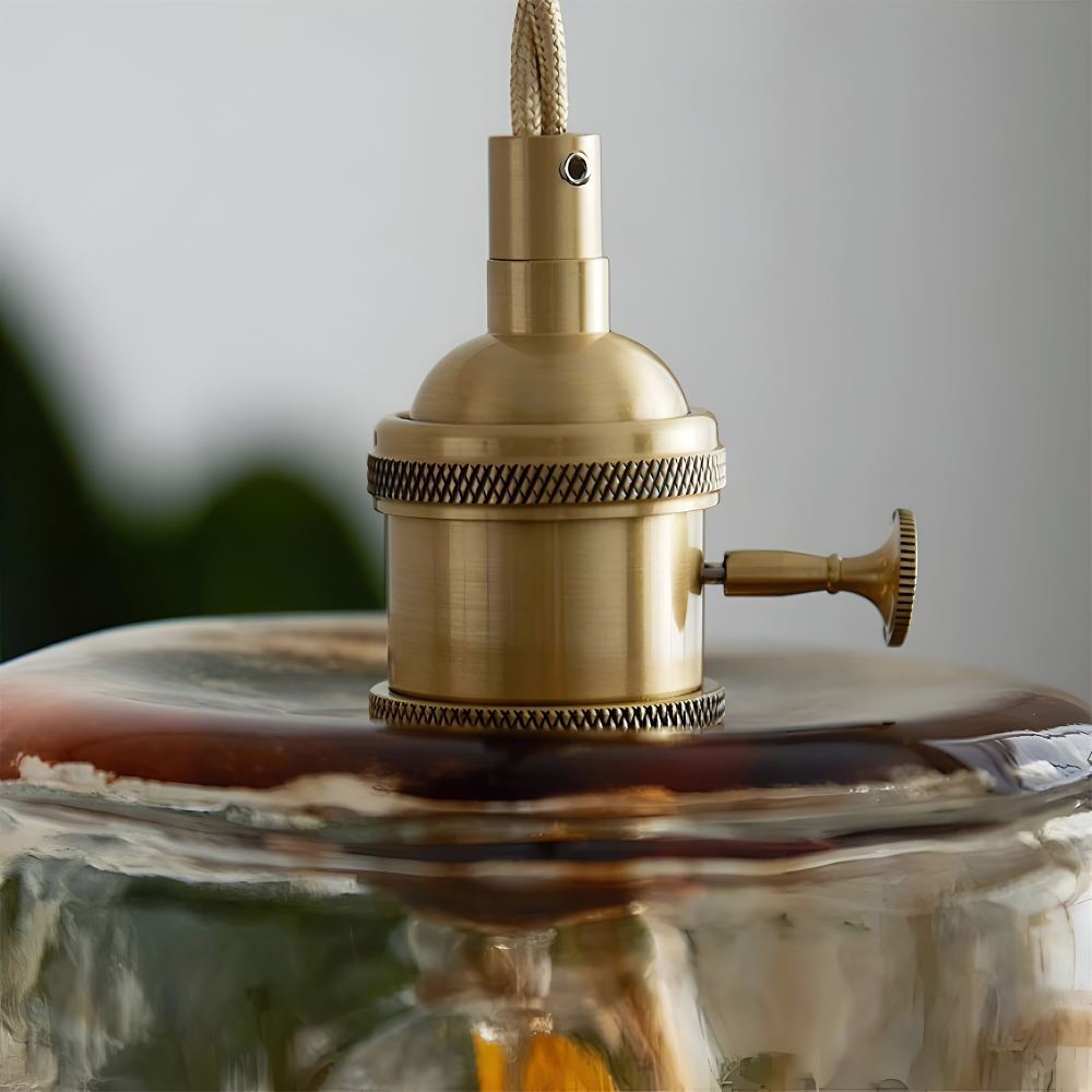 Brassoria – Lampada a sospensione vintage in ottone antico