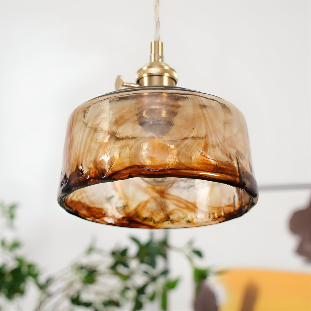 Brassoria – Lampada a sospensione vintage in ottone antico