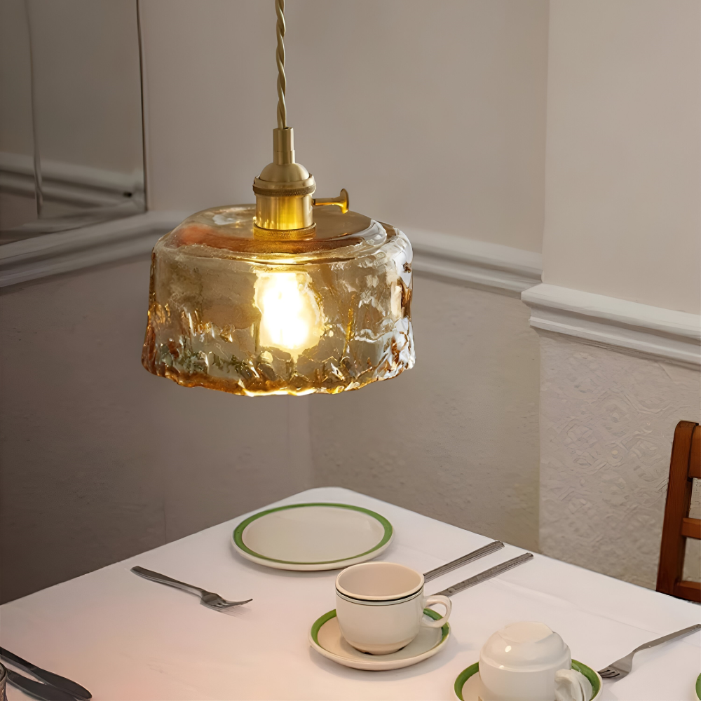 Brassoria – Lampada a sospensione vintage in ottone antico