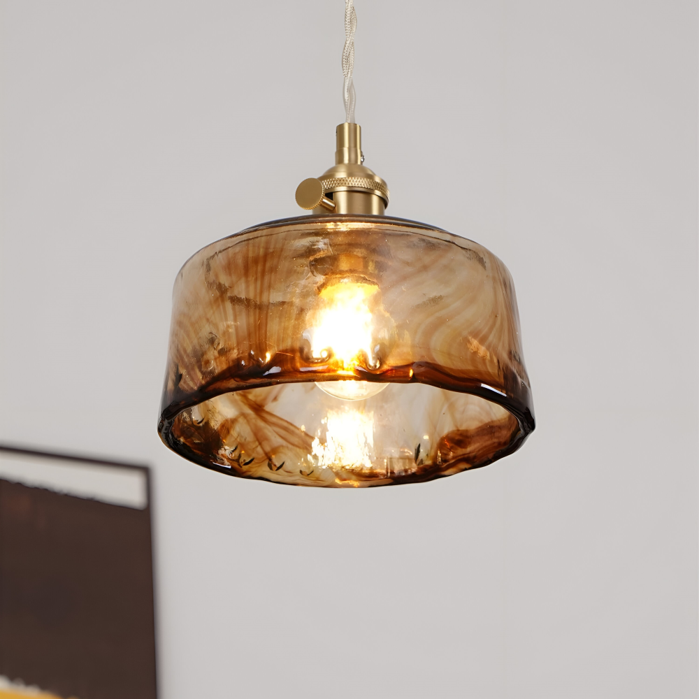 Brassoria – Lampada a sospensione vintage in ottone antico