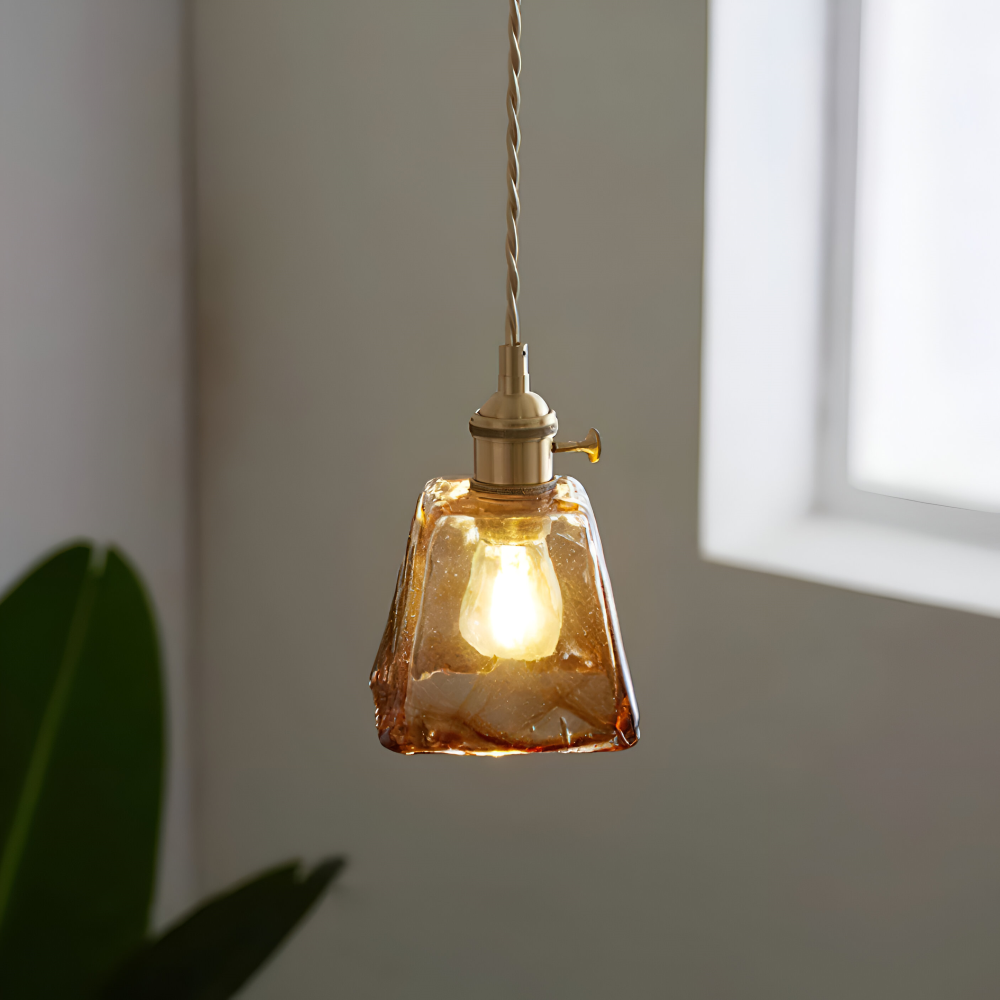 Brassoria – Lampada a sospensione vintage in ottone antico