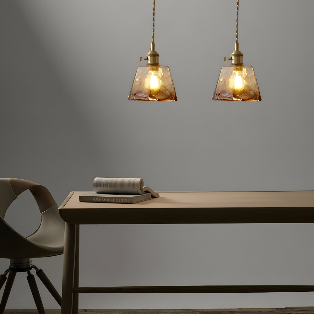 Brassoria – Lampada a sospensione vintage in ottone antico