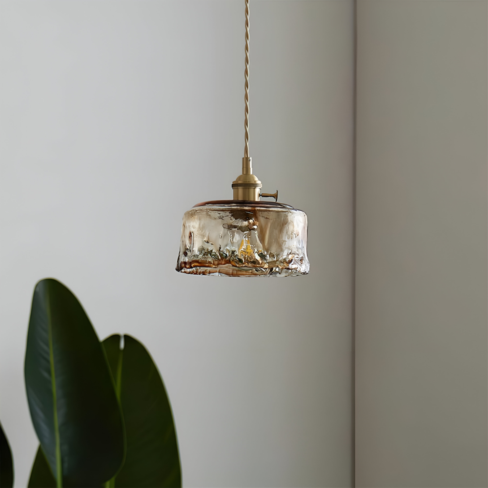 Brassoria – Lampada a sospensione vintage in ottone antico