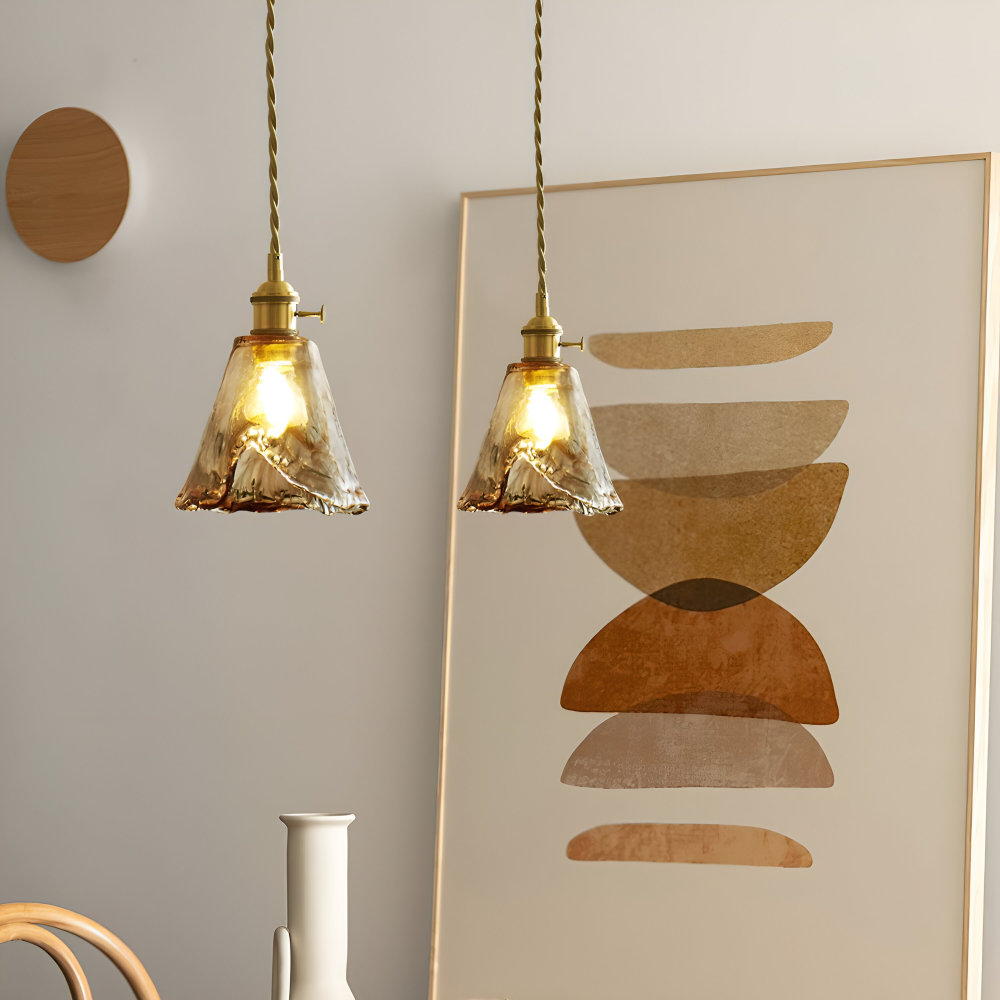 Brassoria – Lampada a sospensione vintage in ottone antico