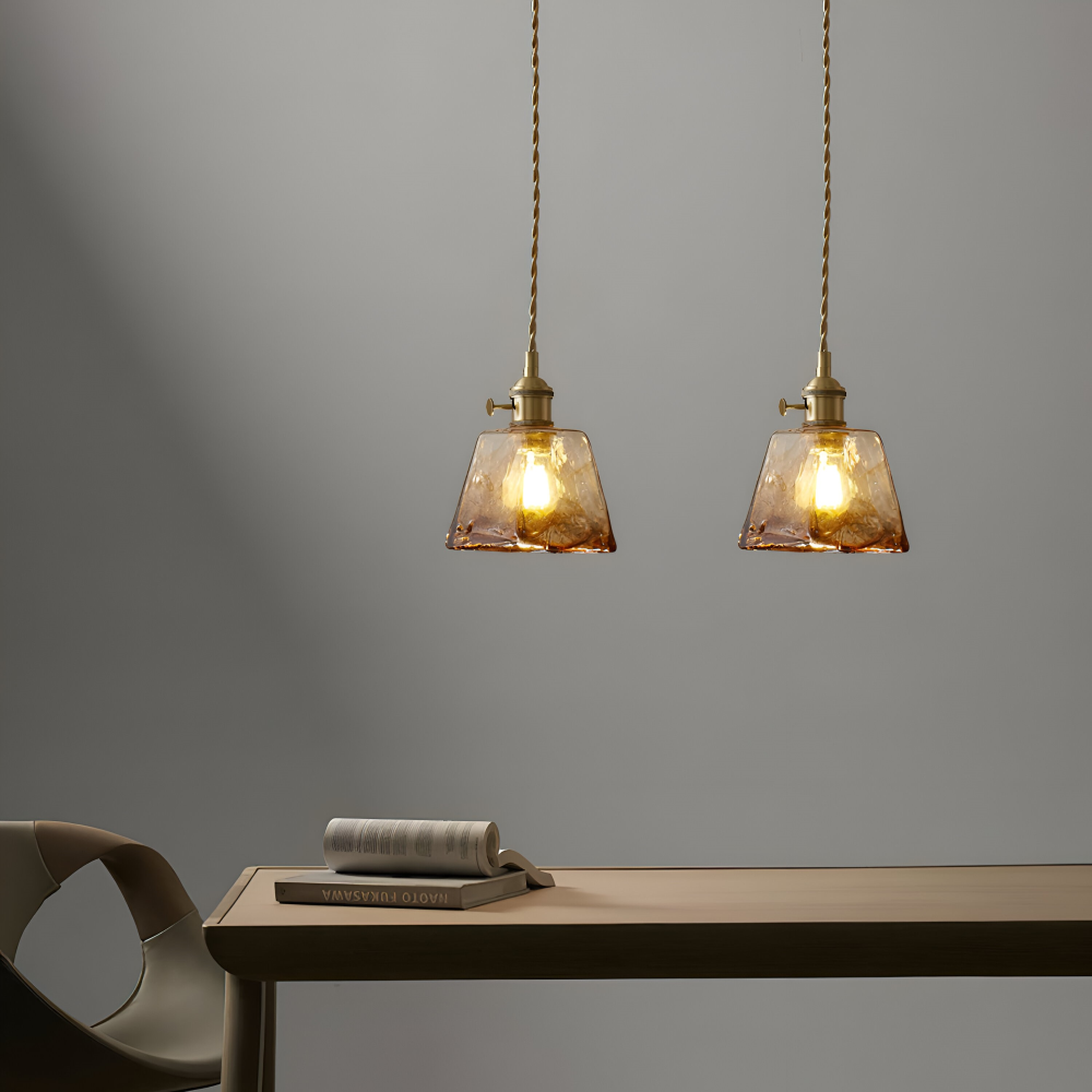 Brassoria – Lampada a sospensione vintage in ottone antico
