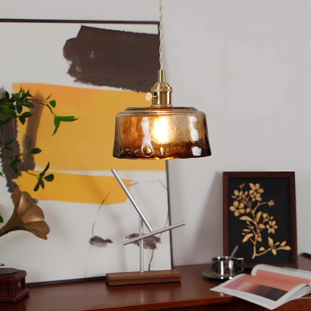 Brassoria – Lampada a sospensione vintage in ottone antico