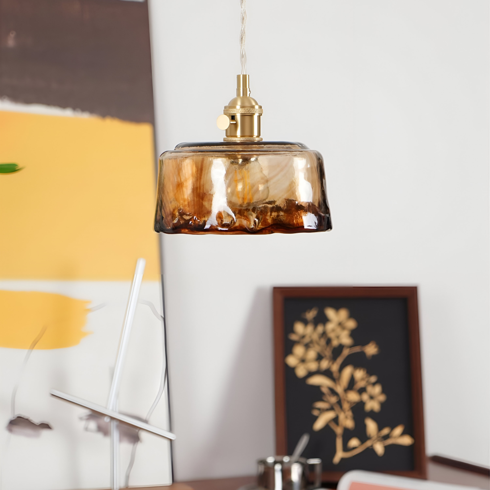 Brassoria – Lampada a sospensione vintage in ottone antico