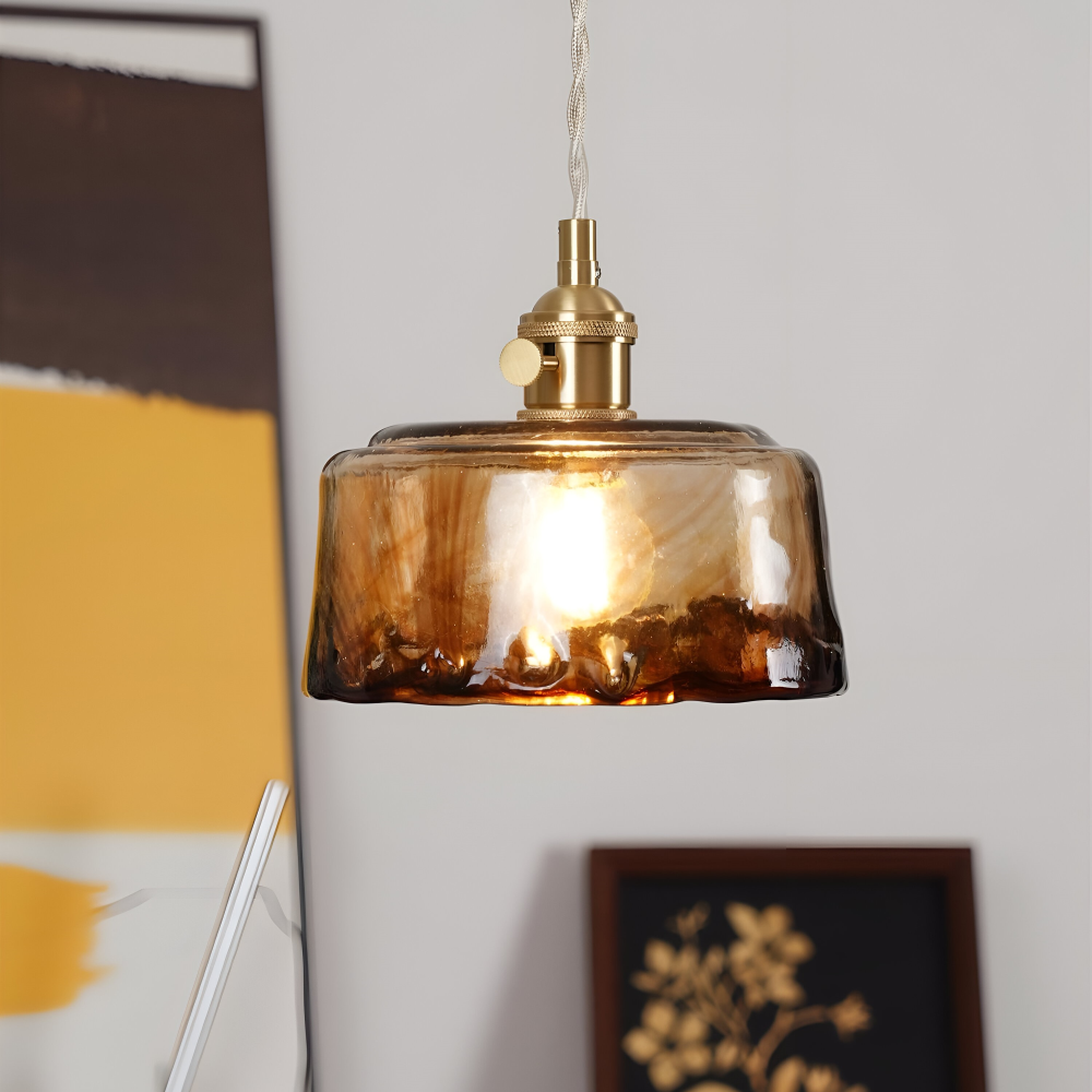 Brassoria – Lampada a sospensione vintage in ottone antico