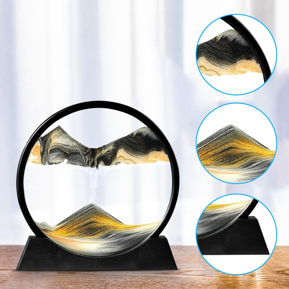 Royaleva Scultura in Sabbia Kinetica - Decorazione per Scrivania LED Rilassante
