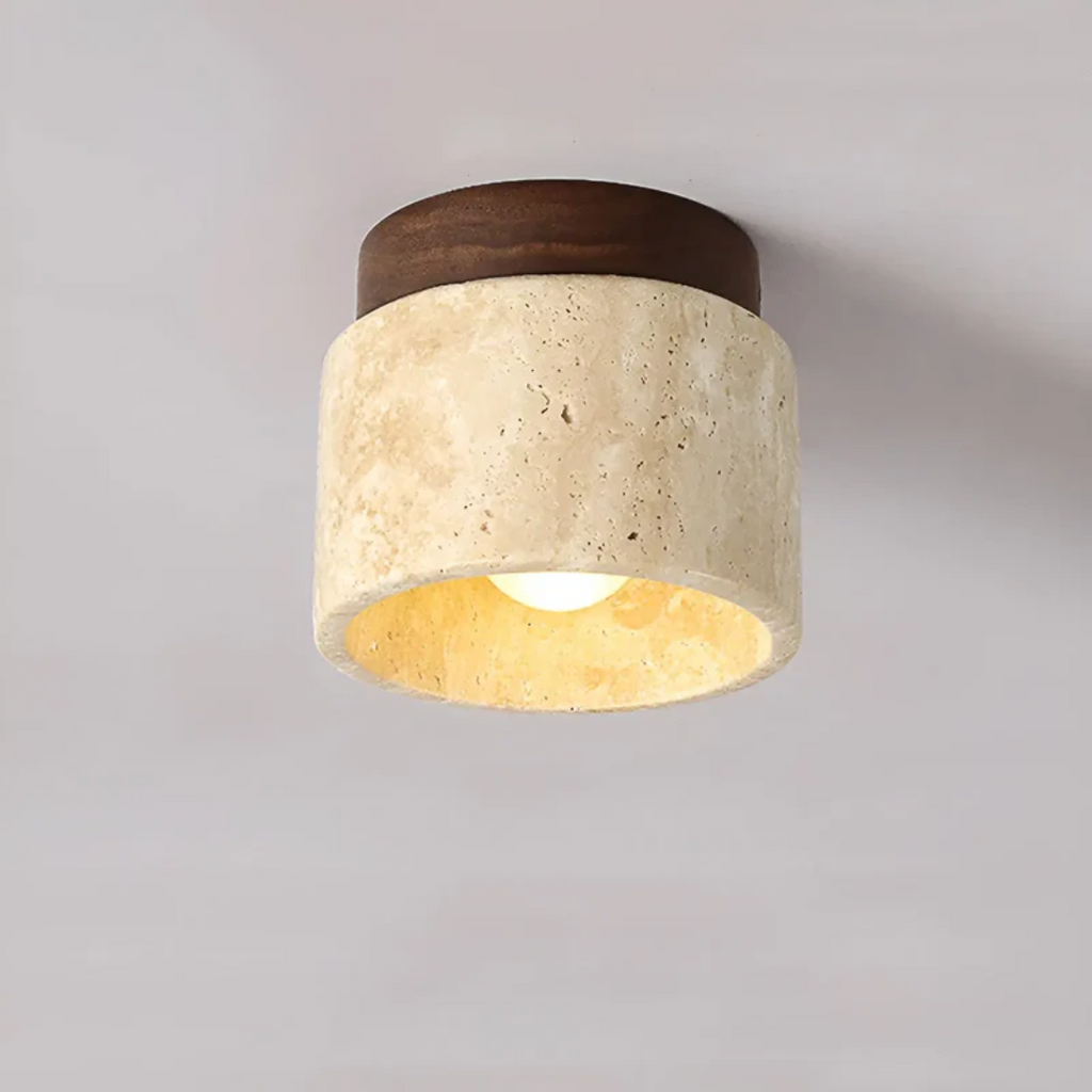 Lampada da soffitto in marmo giallo Wabi Sabi giapponese - TranquilStone