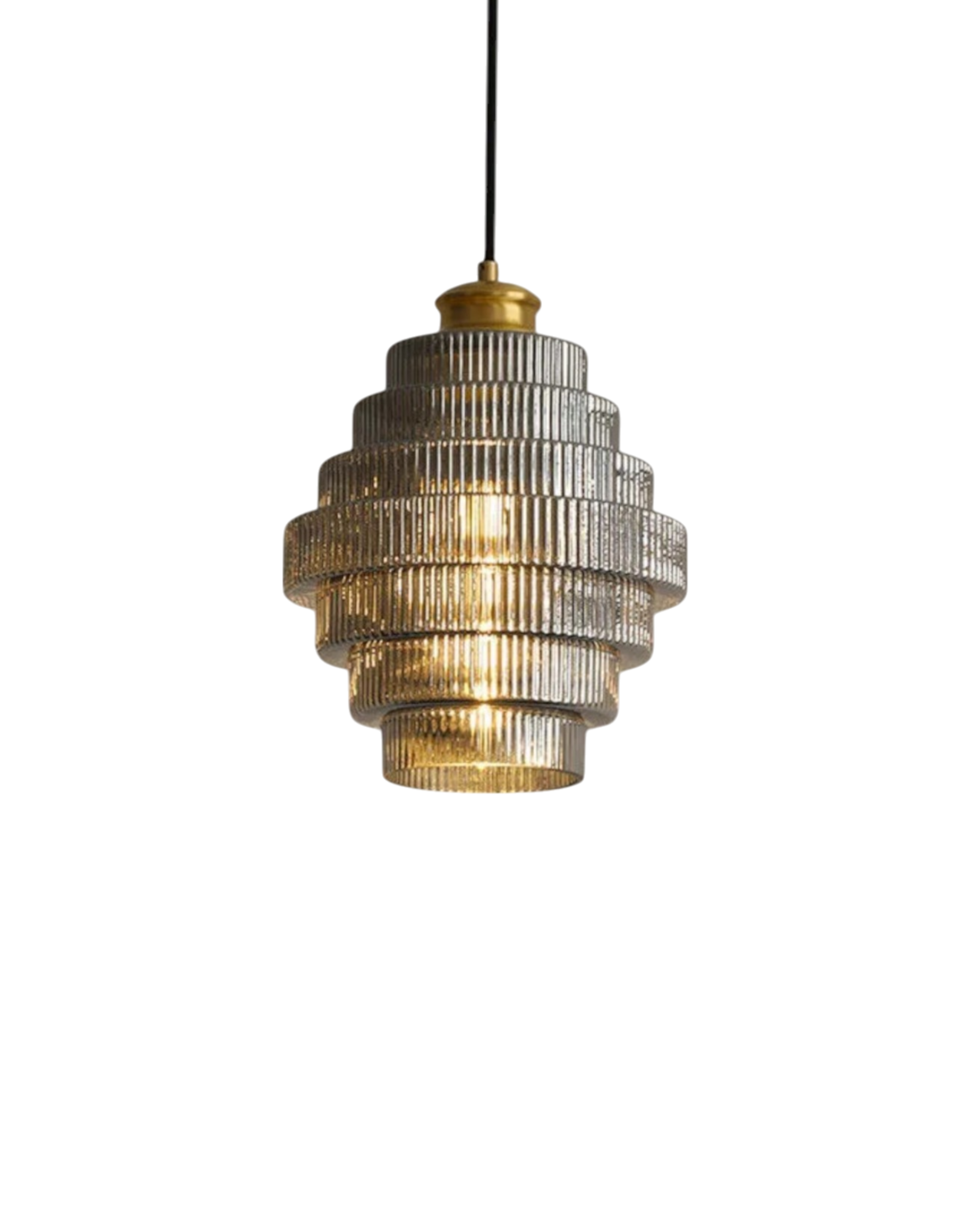 Elvoria | Lampada a sospensione in vetro architettonico con pannelli stratificati e design minimalista Japandi