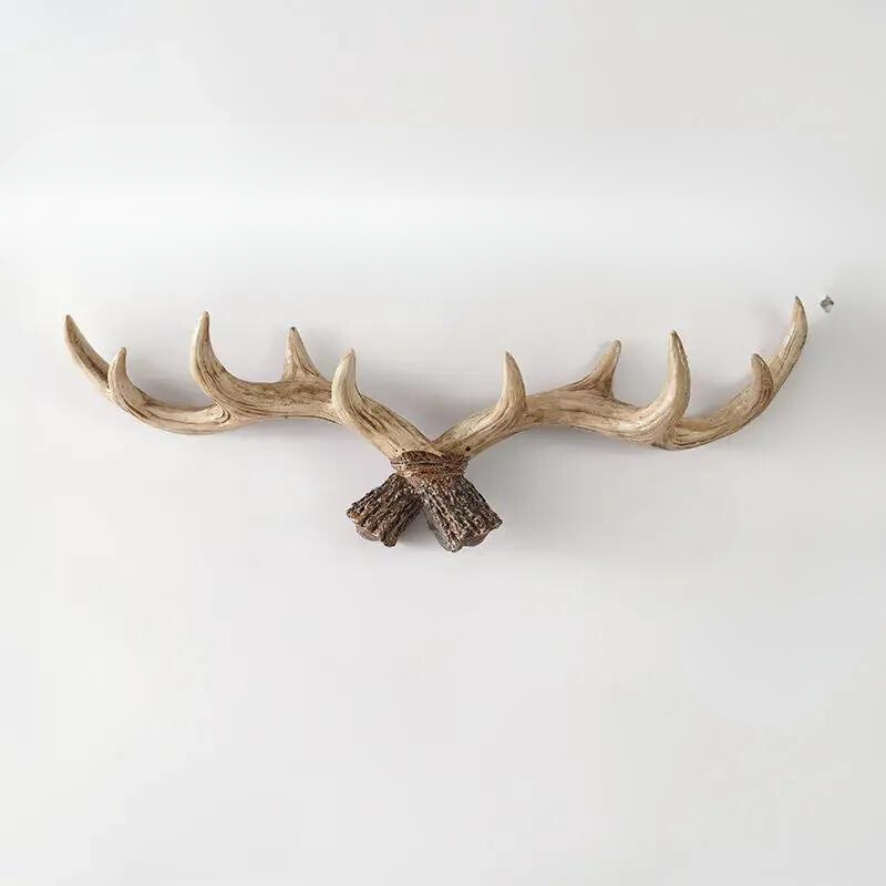 Gancio da Parete in Corno Vintage, Appendiabiti Rustico
