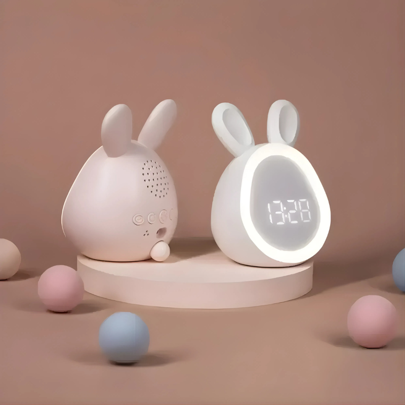 Orologio Digitale a Sveglia a Forma di Coniglio con Luce Notturna
