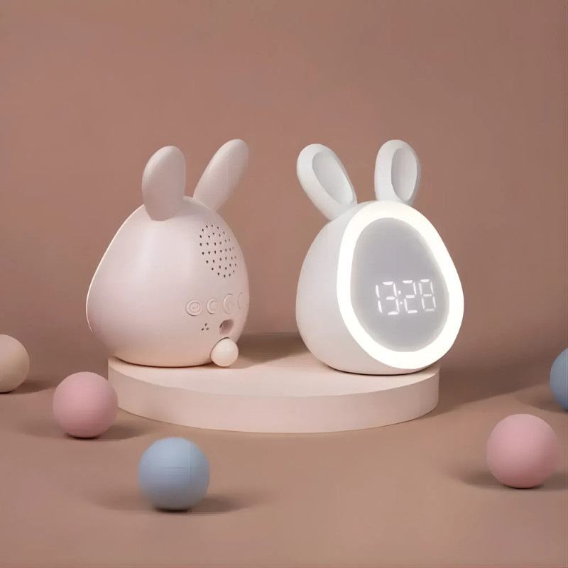 Orologio Digitale a Sveglia a Forma di Coniglio con Luce Notturna