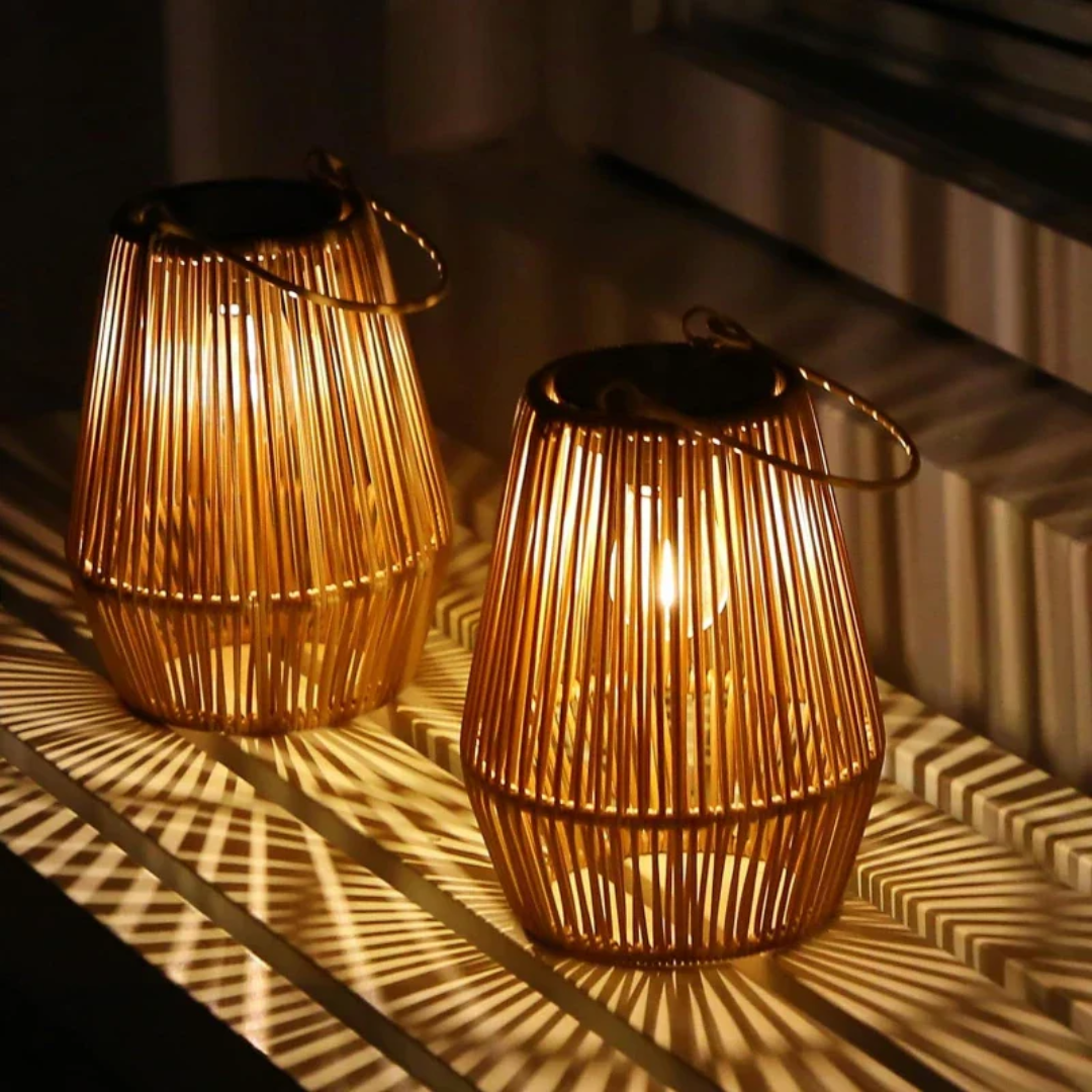 Lampada da giardino solare impermeabile intrecciata a mano - SunWeave
