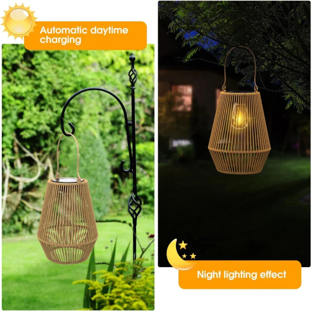 Lampada da giardino solare impermeabile intrecciata a mano - SunWeave