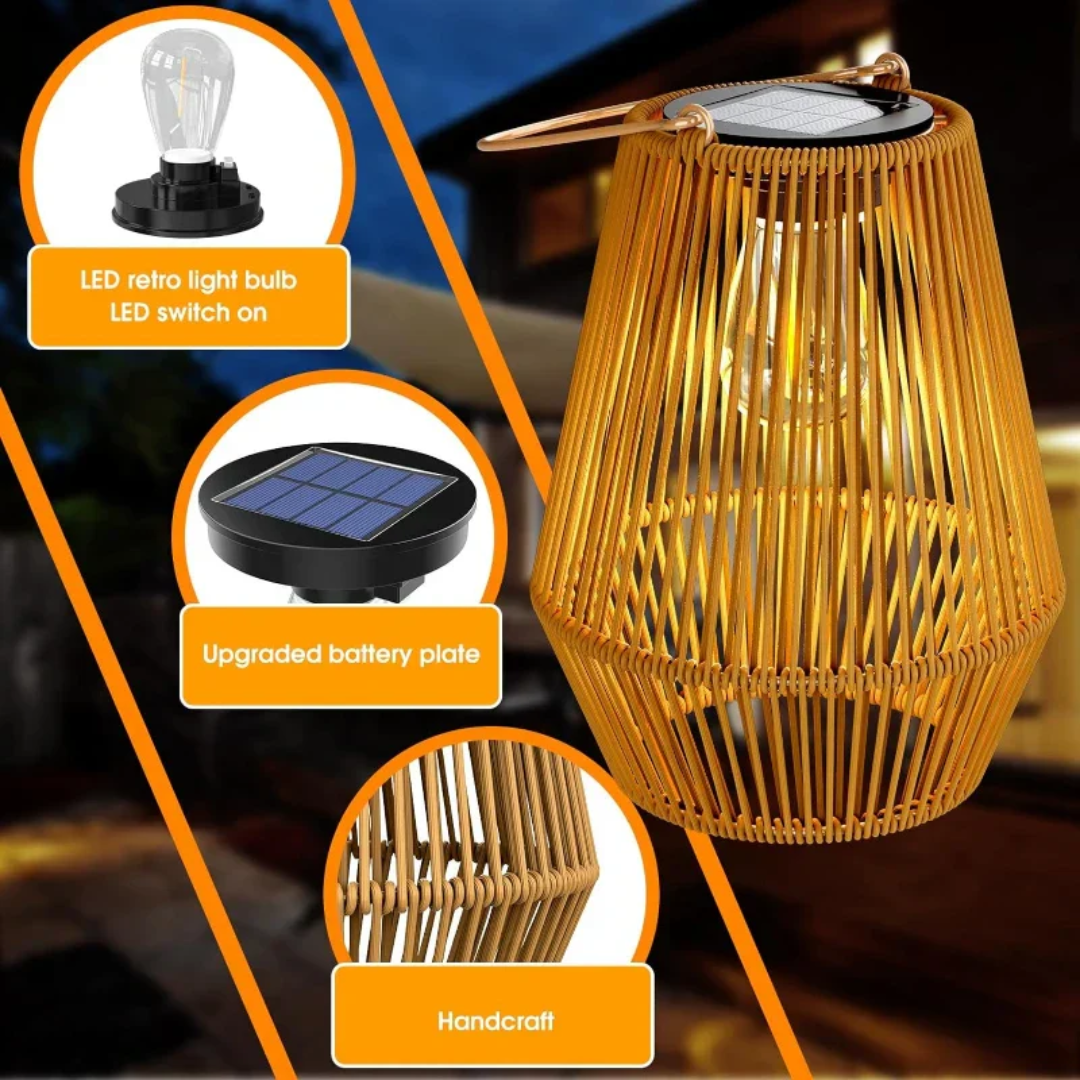 Lampada da giardino solare impermeabile intrecciata a mano - SunWeave