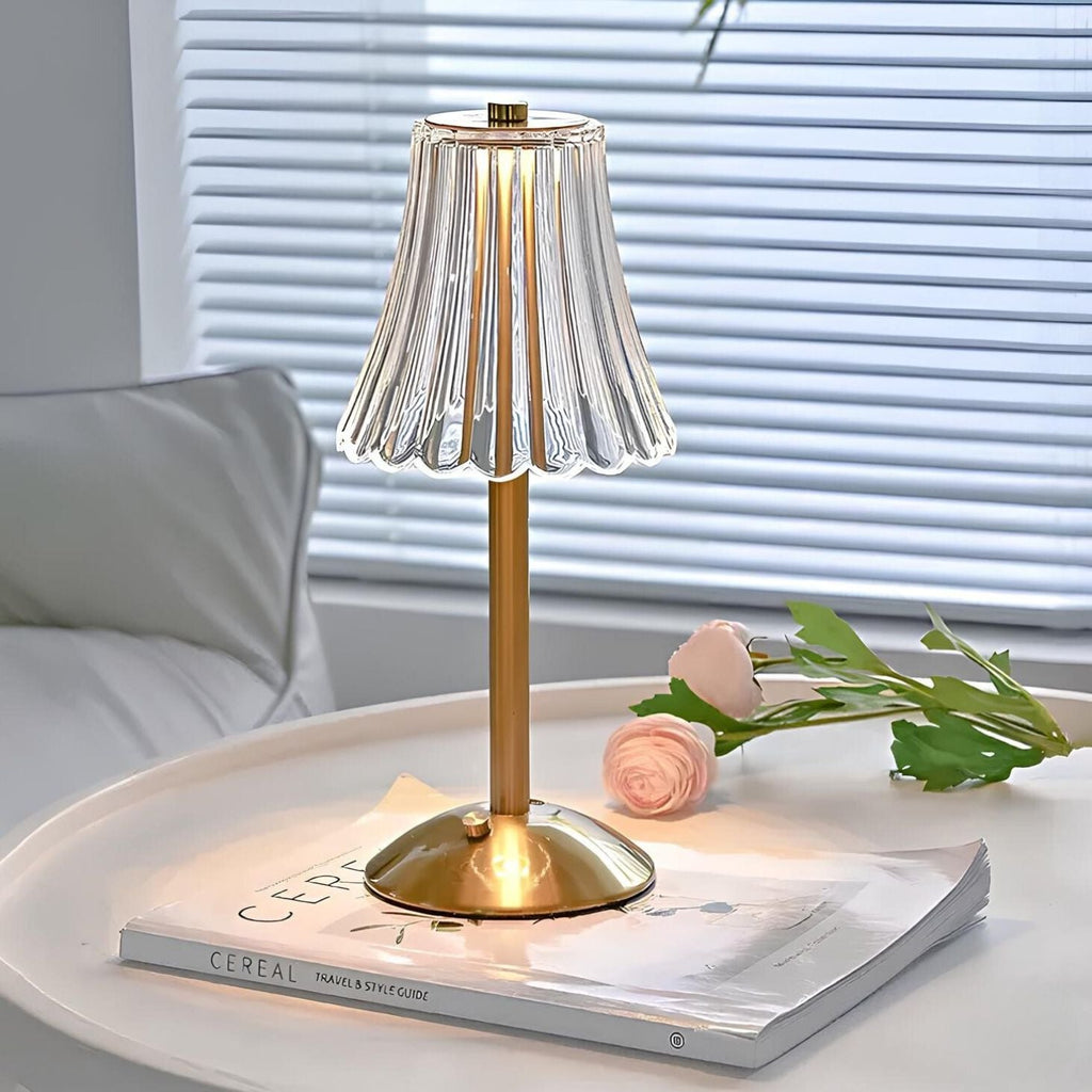 Lampada da tavolo in cristallo dorato - Aurora Luxe